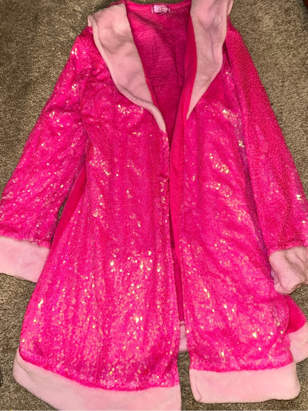 JoJo Siwa Bright Hot Pink Sequin Sleeve Plush Pajama Robe